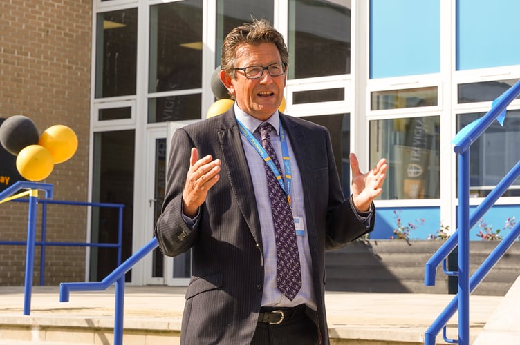 CEO of The Roseland Multi Academy Trust, Chris Challis speaking at the unveiling