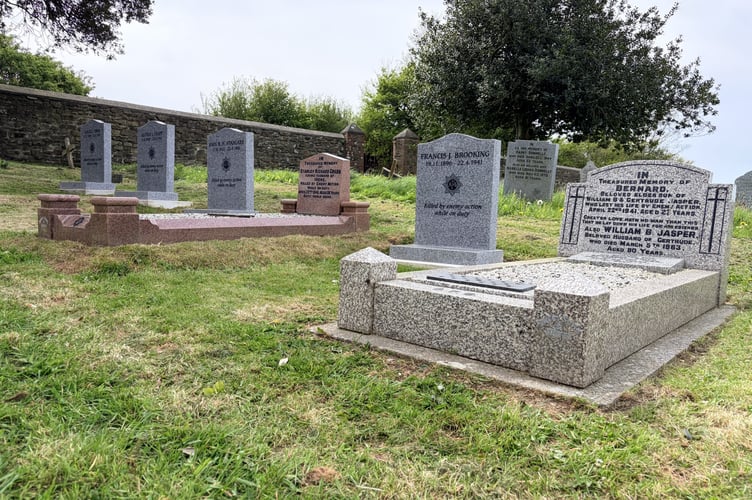 Those remembered were Francis Brooking, 44, Stanley Crabb, 26, Alfred Crapp, 33, Bernard Jasper, 27, John Stanlake, 28, and Leslie Tibbs, 31