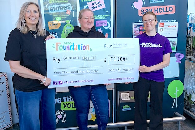 Gunner Kids volunteer Heather Cocks, co-founder Tamsin Chapman-Gunner and Asda community champion Emma Riley.