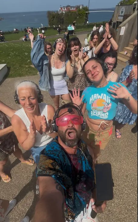 Graham Cullis organised dancing, paint splattering, meditation and emotional release as part of the final Splat & Splash event