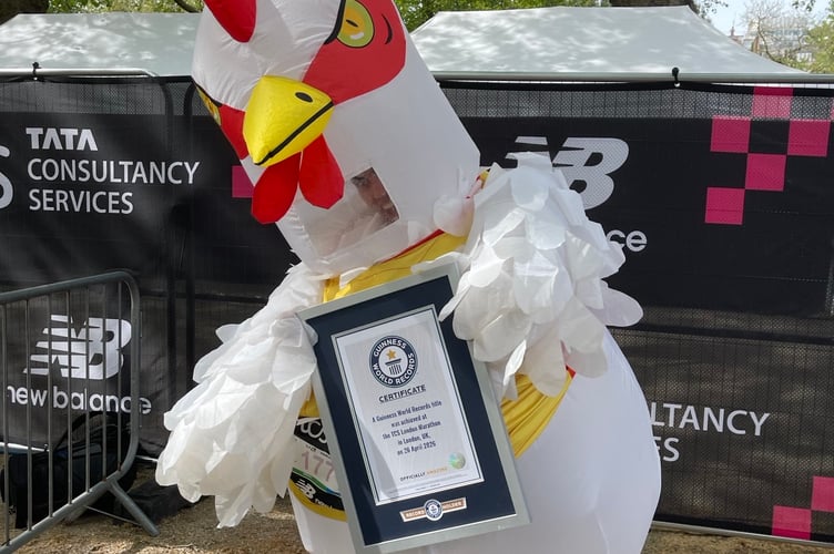 Seb with his world record certificate