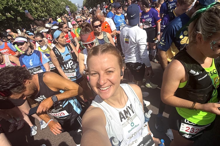 Amy Griffin runs the London Marathon