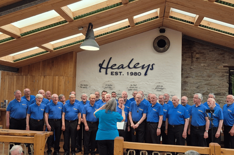 Minehead Male Voice Choir performing at Healeys Cyder Farm