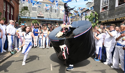 Large crowds gather for traditional Obby Oss celebration