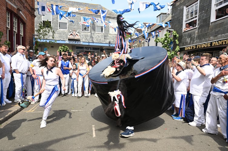 The Blue Oss comes out of the institute