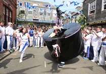 Large crowds gather for traditional Obby Oss celebration