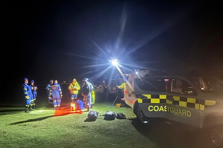 Newquay Coastguard Rescue Team were ready to deploy a cliff technician if the Y-boat was unable to reach the dog (Picture: HM Coastguard Padstow)