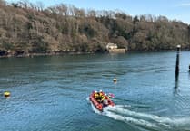 Rescue crews from Fowey and St Austell assist with medical emergency