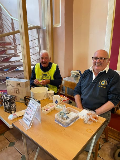 Members of the Torpoint & Rame Lions club who were helping to raise funds at their recent coffee morning