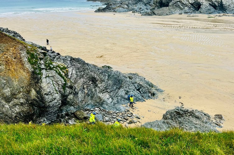 Coastguard searching Polly Joke Beach (Picture: Newquay Coastguard Search and Rescue Team)
