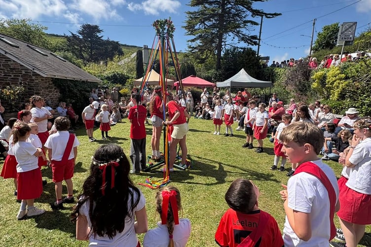 Maypole dancing took place across Millbrook, Cawsand and Kingsand as part of the Black Prince Flower Boat Festival 