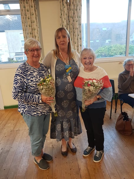 Helen and Jane who stood down from the committee and were presented with some flowers as a thank you for their efforts