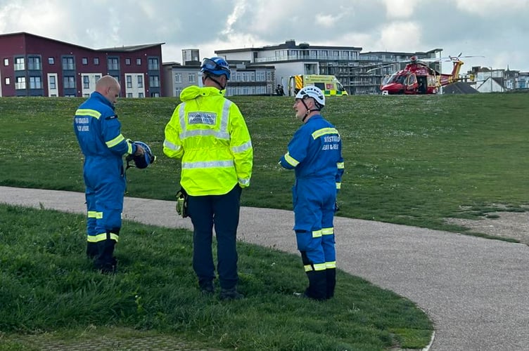 Emergency services at the Barrowfields (Picture: Newquay Coastguard Search and Rescue Team)