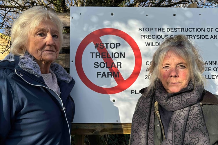 Andrea Feltham, left, and Rose Barnecut are two of those campaigning against the solar farm proposal. (Picture: Lee Trewhela/LDRS)