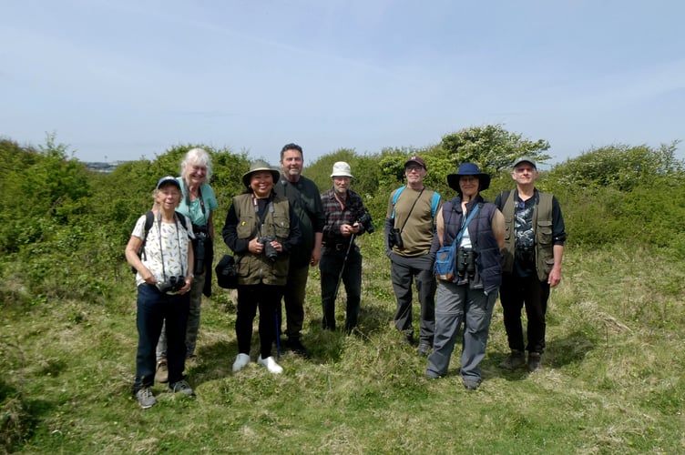 Nine wildlife enthusiasts took part in the trip (L-R) : Lynn Tricker, Sue Netherton, Rowena Castillo-Nicholls, Rob Nicholls, Paul Browning, James Mann, Julian Baker, Alison Jones, and Gary Batchelor