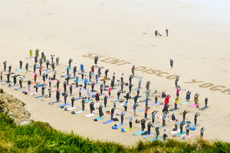 Silent disco yoga is being staged