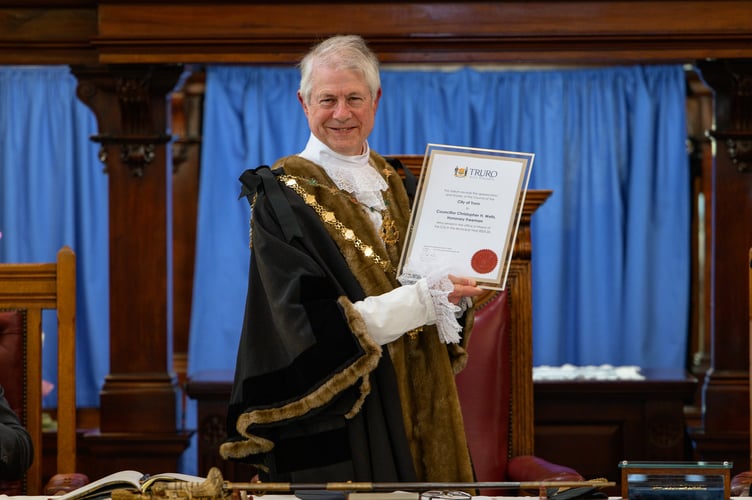 Cllr Chris Wells begins his second term as mayor of Truro (Picture: Truro City Council/PR4Photos)