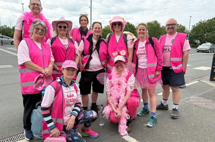 St Austell ASDA colleagues taking part in the walk.