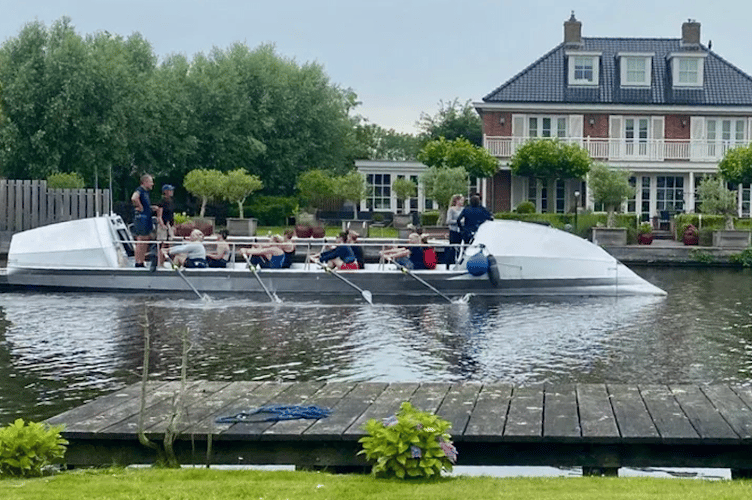 The ocean rowing boat is still in Holland where it was built