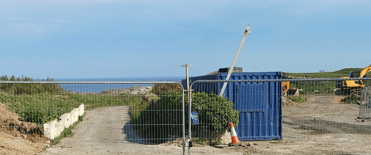 The Glendorgal Headland has been fenced off while construction work is being undertaken