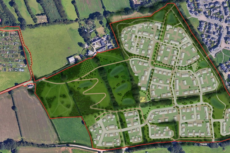 The housing estate would be built on fields on the outskirts of St Austell.