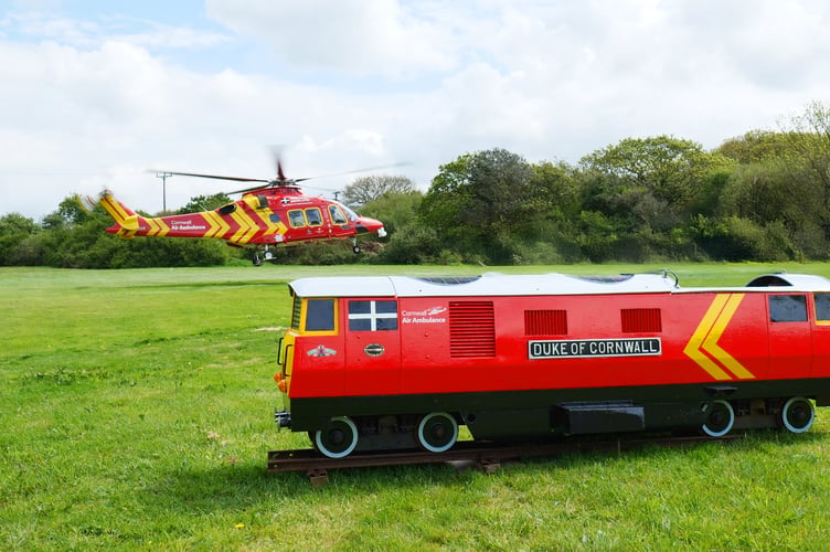 The Duke of Cornwall alongside the Cornwall Air Ambulance