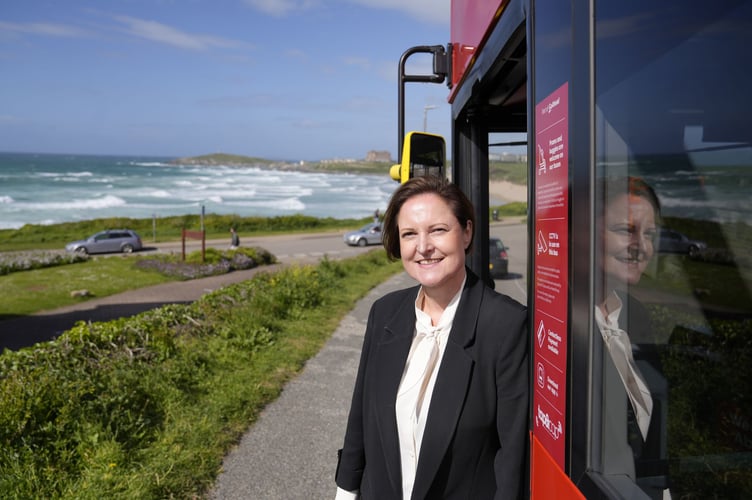 Commissioner Alison Hernandez aboard what will be the night bus in Newquay