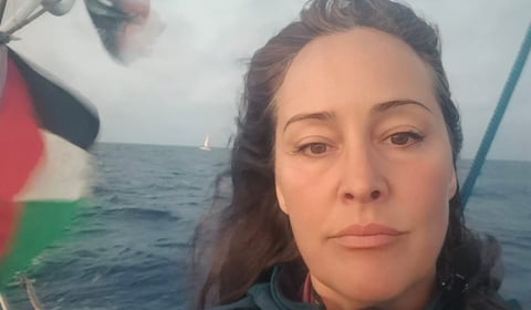 Defiant aid worker on her way to deliver humanitarian aid 