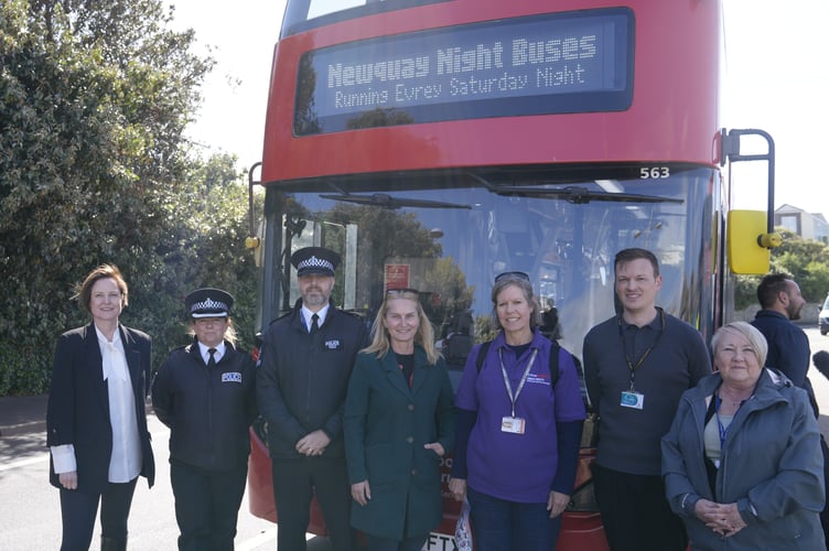 Commissioner Alison Hernandez with partner representatives from Devon & Cornwall Police, Cornwall Council and Crimestoppers