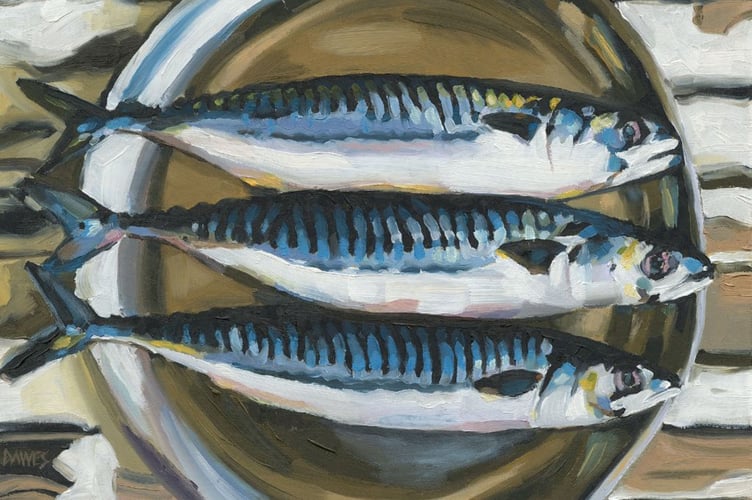 A painting by Scott Dawes of  Tywardreath