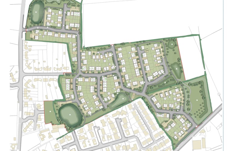 A plan of the area to be developed at Roche in Cornwall.