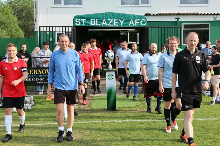 The charity football match took place at the home of St Blazey AFC.