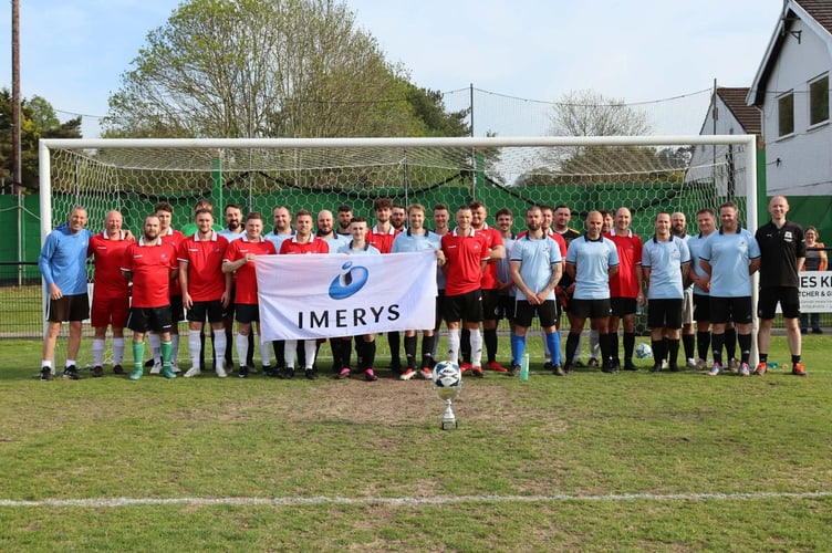 Members of the Imerys staff who took part in the football match.