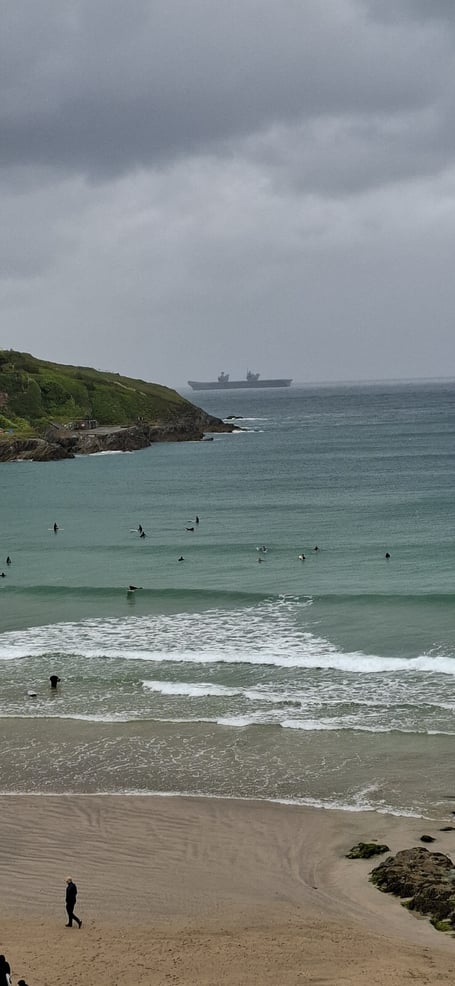 The Queen Elizabeth in Newquay Bay (Picture: Mark Warren)