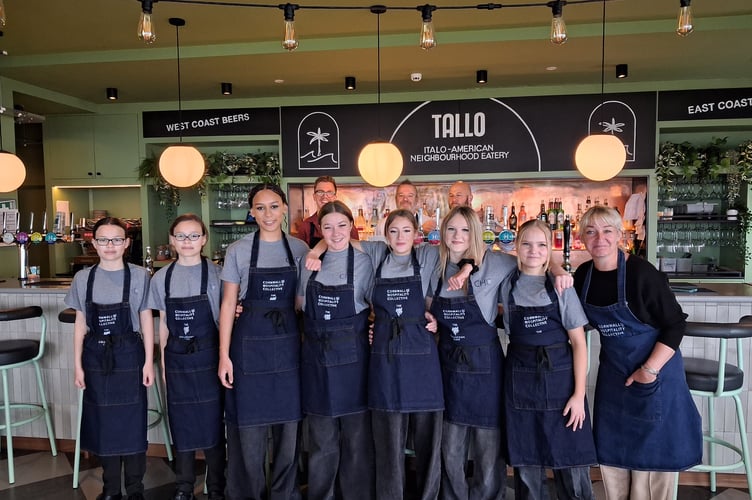 Students who took part in the Treviglas Collective Café takeover with directors of the Cornwall Hospitality Collective