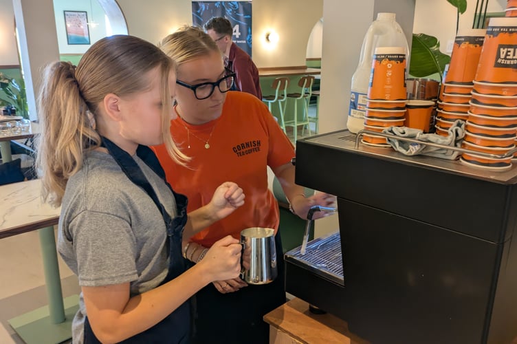 The students learnt barista skills as part of the training (Picture: Warren Wilkins)