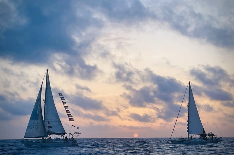 Part of the flotilla before it was intercepted by Israeli forces