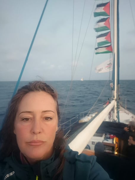 Katy Davidson onboard the flotilla