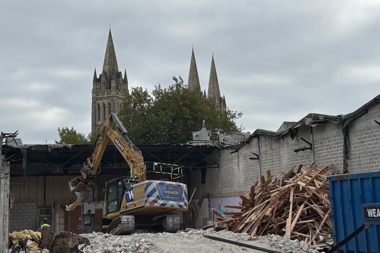 Demolition work to clear the Pydar site in Truro has now been completed (Pic: Lee Trewhela / LDRS)