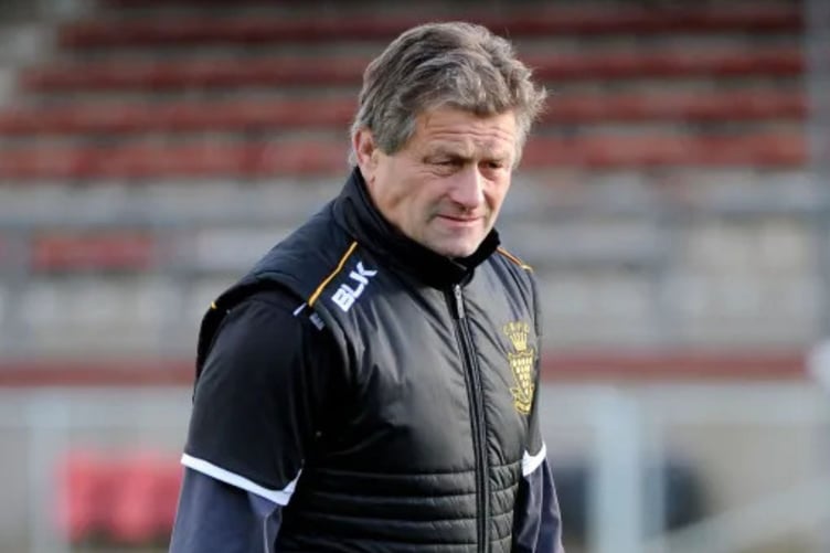 Cornwall Rugby head coach Graham Dawe oversses training at Camborne RFC