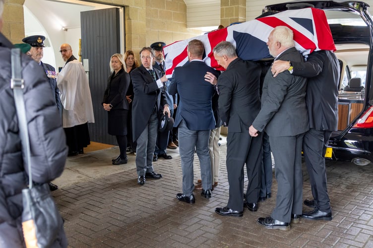 Royal Air Force St Mawgan today joined the wider community in paying tribute toAlfred âBarneyâ Barnett, a distinguished Second World War RAF veteran, whosefuneral took place at Glynn Valley Crematorium, Bodmin at 1130 hrs.Aged 104, Barney lived an extraordinary life of service. Enlisting in 1941 as an AirGunner and later commissioned in 1943, he flew 80 combat sorties over Germanyduring the Second World War. He went on to serve with the elite Pathfinder Force,responsible for marking targets ahead of the main bomber stream, before latertraining as a pilot.Following his commission, Barney served at RAF St Mawgan on four occasionsbetween late 1952 and early 1956, retiring from Service in mid-1959.Todayâs service, officiated by the Station Padre, Squadron Leader Colin OâDell, wasattended by a wide cross-section of the community, including serving personnel,veterans, and Royal Navy and Royal Air Force Air Cadets. Senior stationrepresentatives in attendance included Station Commander Wing CommanderGareth Elliott and Station Warrant Officer Warrant Officer Darrel Keane. The largeand diverse turnout reflected the deep respect held for Barney and his generation.In accordance with his wishes, and in the absence of surviving family, close friendsentrusted his medals and flying logbooks to RAF St Mawgan. His medals, hat and one of his logbooks were used to dress the coffin, ensuring a fitting and personaltribute. The Royal Air Force will preserve his legacy in line with these wishes.