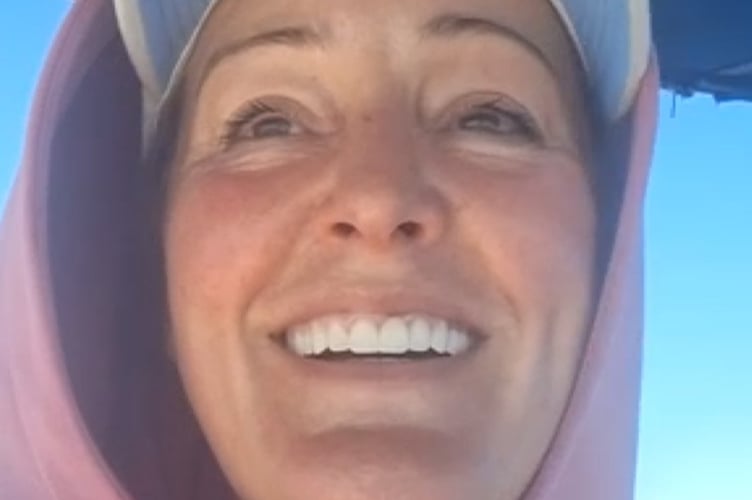 Katy Davidson on board the Global Sumud Flotilla as it set off in April