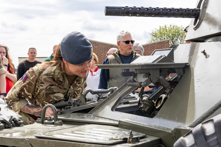 On Thursday 7th May, members of Cornwall's Army Museum at Bodmin Keep visited RAF St Mawgans Engineering and Logistics Squadron (ELS) for familiarisation driving on their Ferret light armoured vehicle and have a Station visit. At the end of the visit they drove the Ferret back to Bodmin in a convoy.