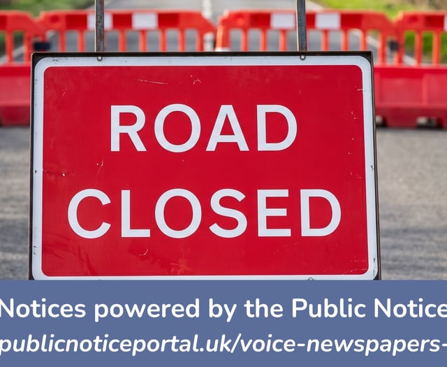 Public Notices: Latest roadworks confirmed by Cornwall Council