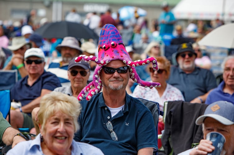 The crowd (complete with wacky hat) at the Fisherman’s Friends Festival (Picture: Fisherman's Friends Festival)