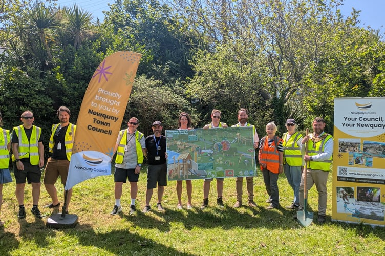 Members of Newquay Town Council and partners who have been involved in organising the play park project (Picture: Warren Wilkins)