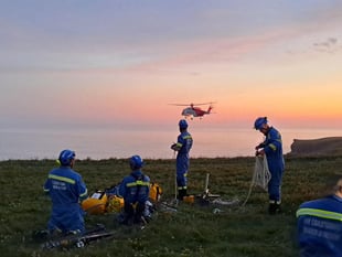 Rescue operation launched after two people became trapped 