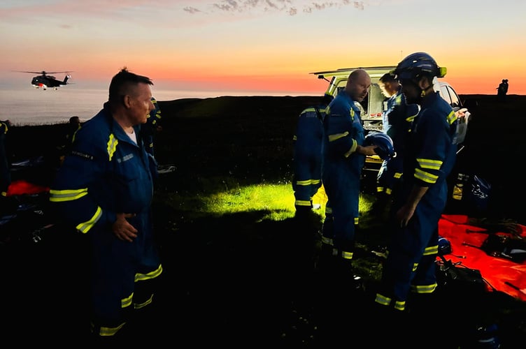 Coastguard at the scene (Picture: Newquay Coastguard Search and Rescue Team)