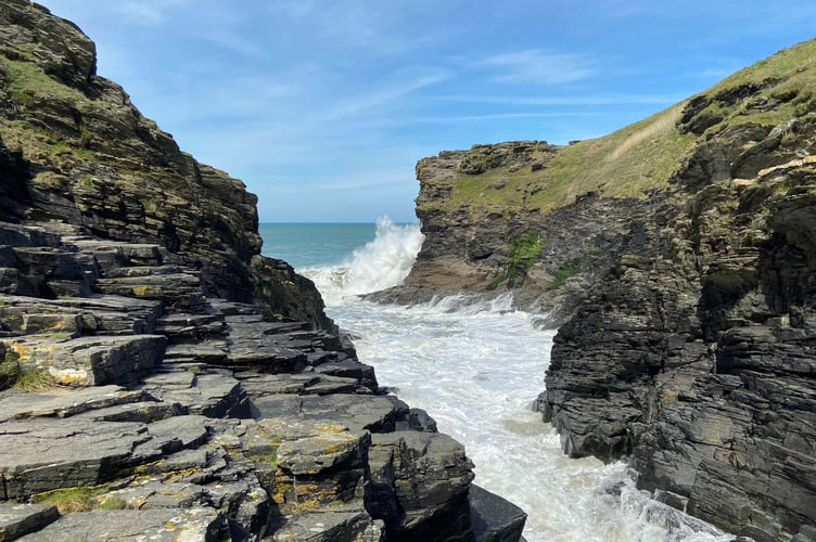 The sea coming in at the mouth of Rocky Valley in North Cornwall. (Picture: Andrew Townsend)