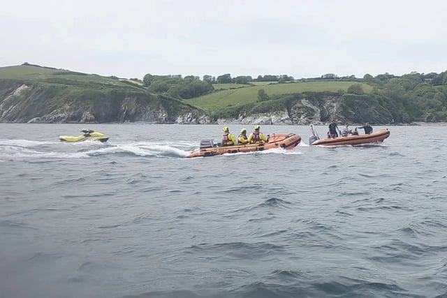 Pair rescued from sinking jet-ski in St Austell Bay
